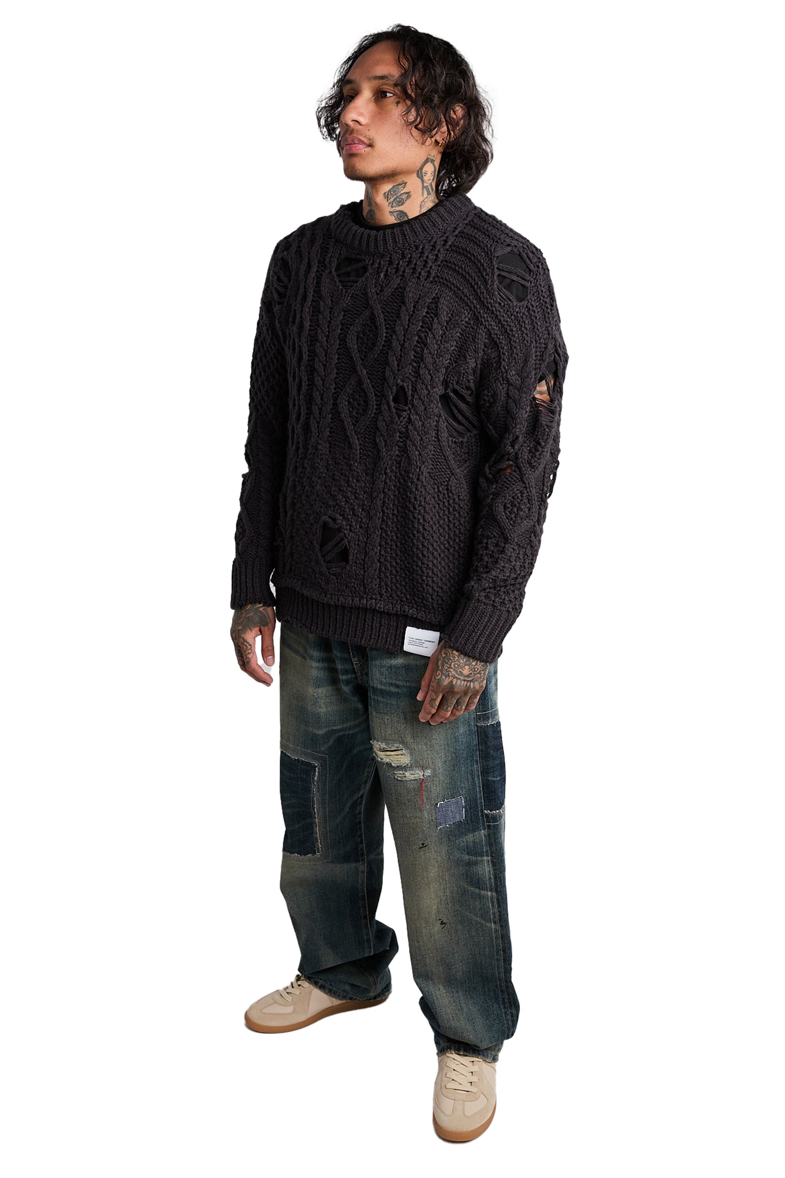 Neighborhood Patchwork Savage Sweater 'Navy' | ROOTED