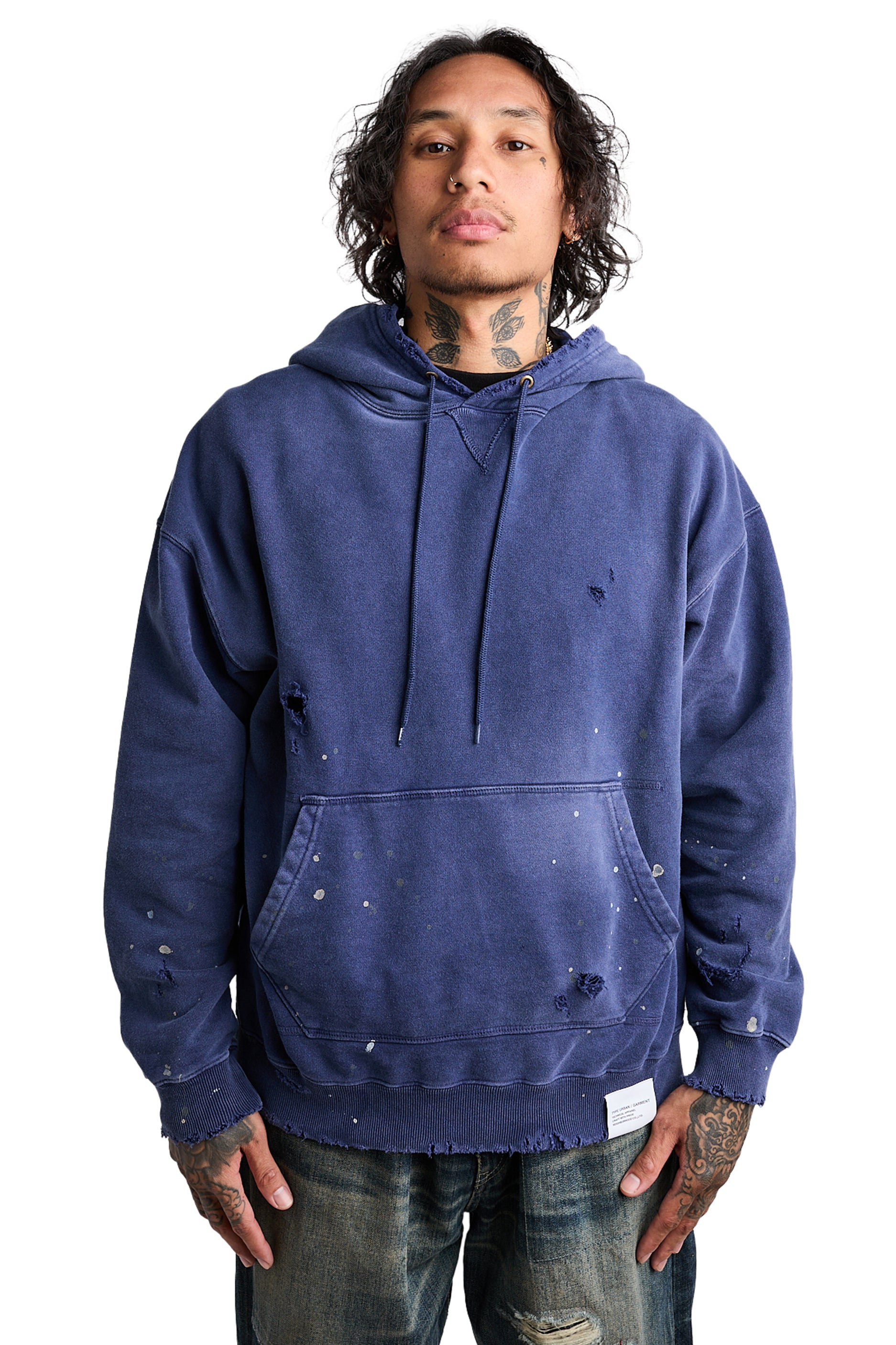 Neighborhood Damage L/S Sweatparka 'Navy' - ROOTED