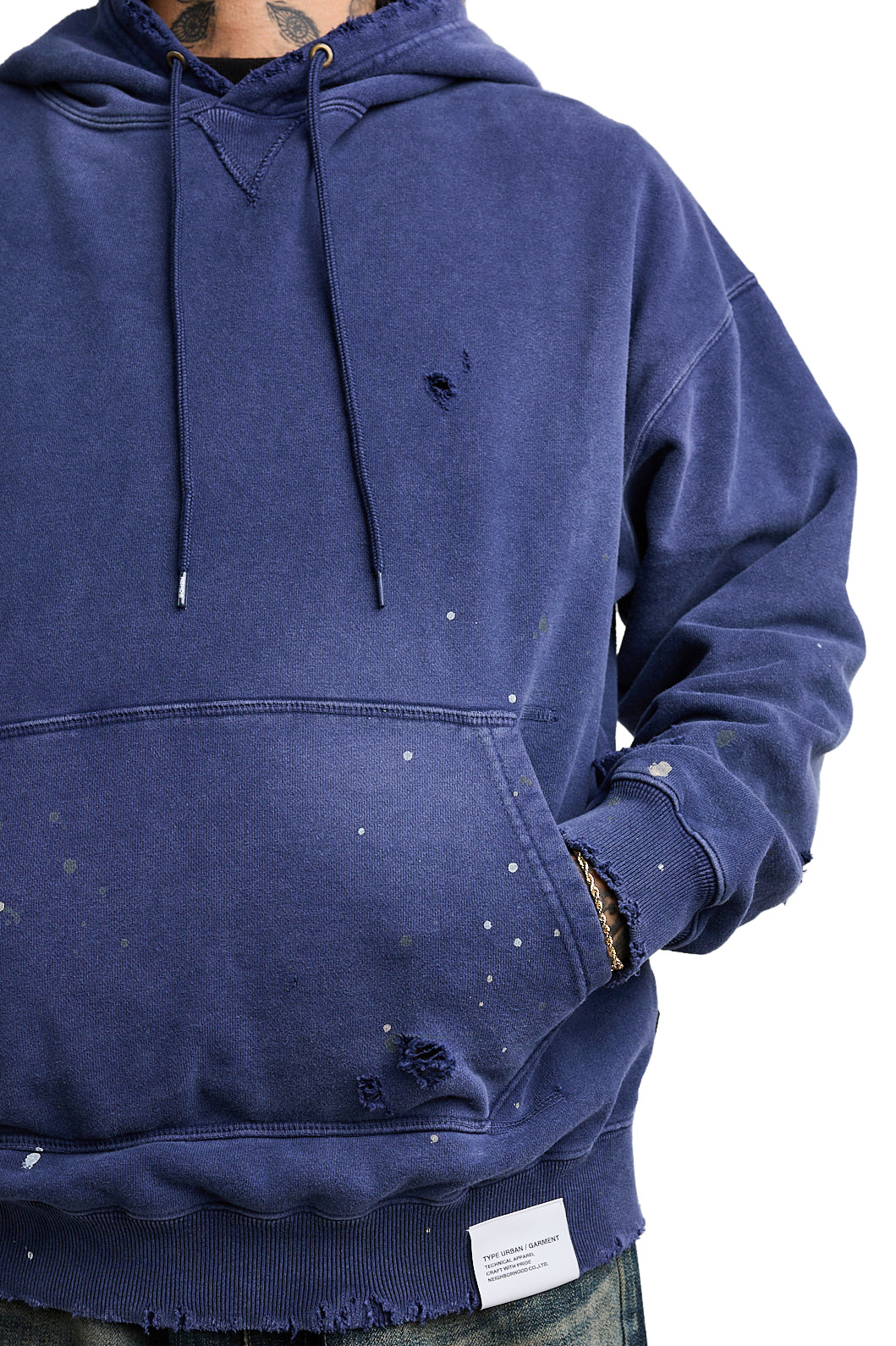 Neighborhood Damage L/S Sweatparka 'Navy' - ROOTED