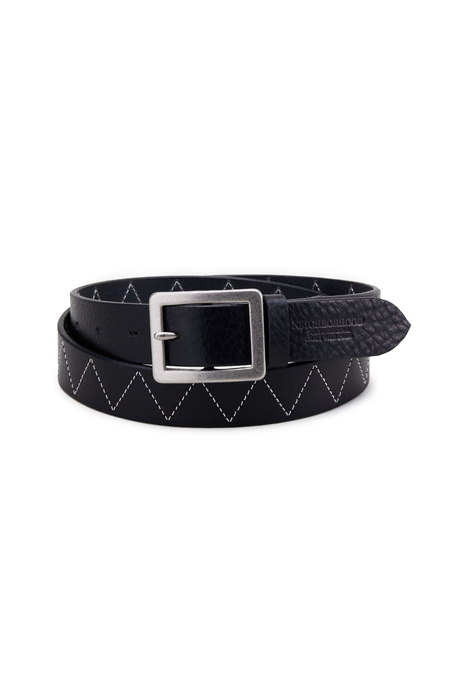 Neighborhood Wide Leather Belt 'Black'