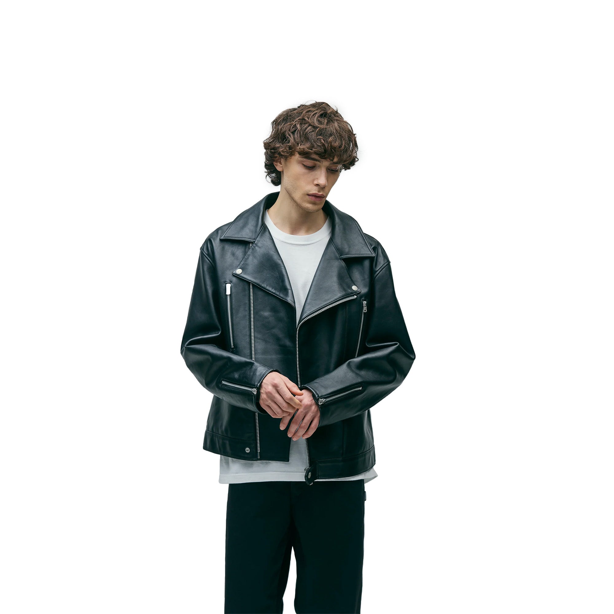 Eco Leather Riders Jacket ブラック Neighborhood Leather Riders Jacket 'Black'