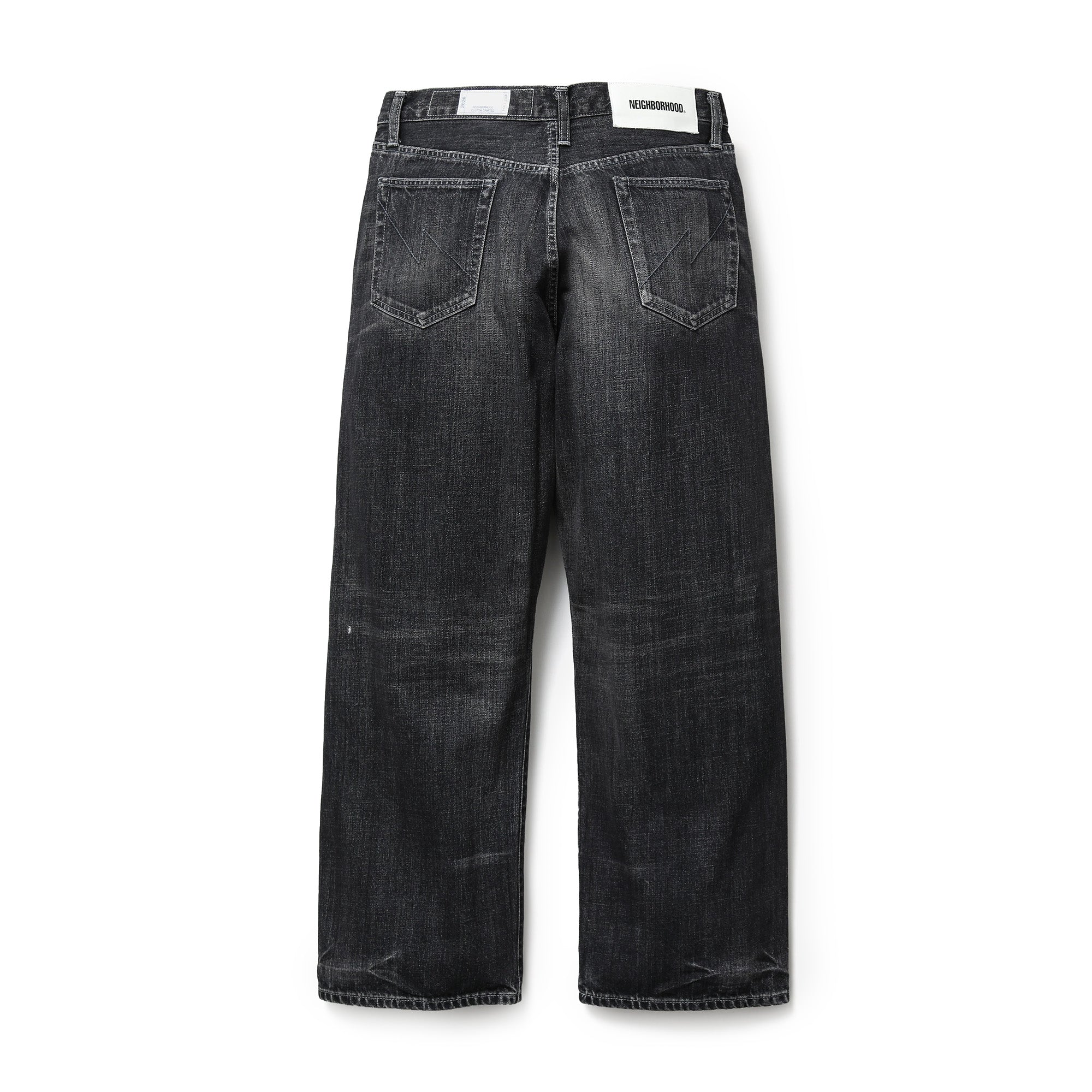 Neighborhood Washed DP Wide Denim Pants 'Black' - ROOTED