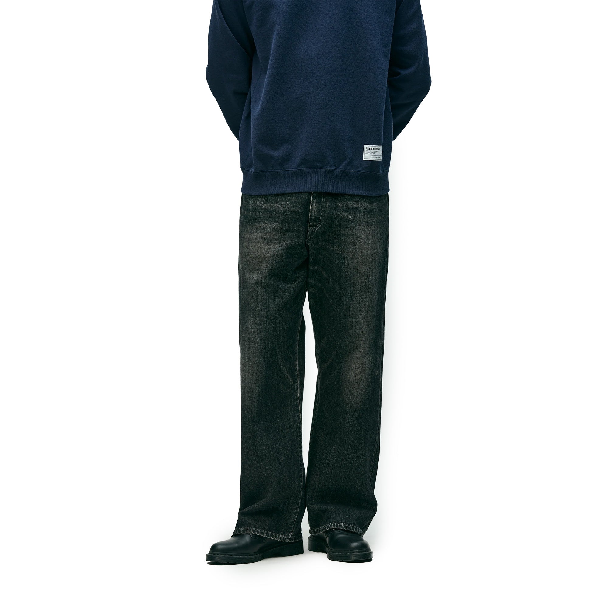 Neighborhood Washed DP Wide Denim Pants 'Black'