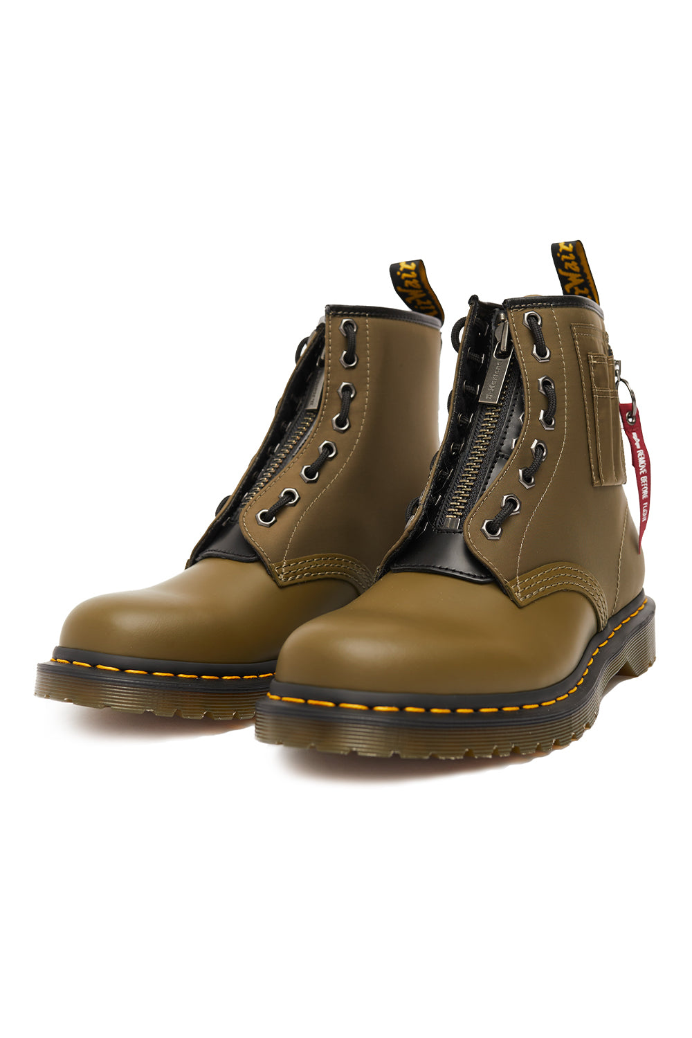 Dr Martens 1460 Ben Alpha DMs 'Olive/Black Smooth/Nylon' - ROOTED