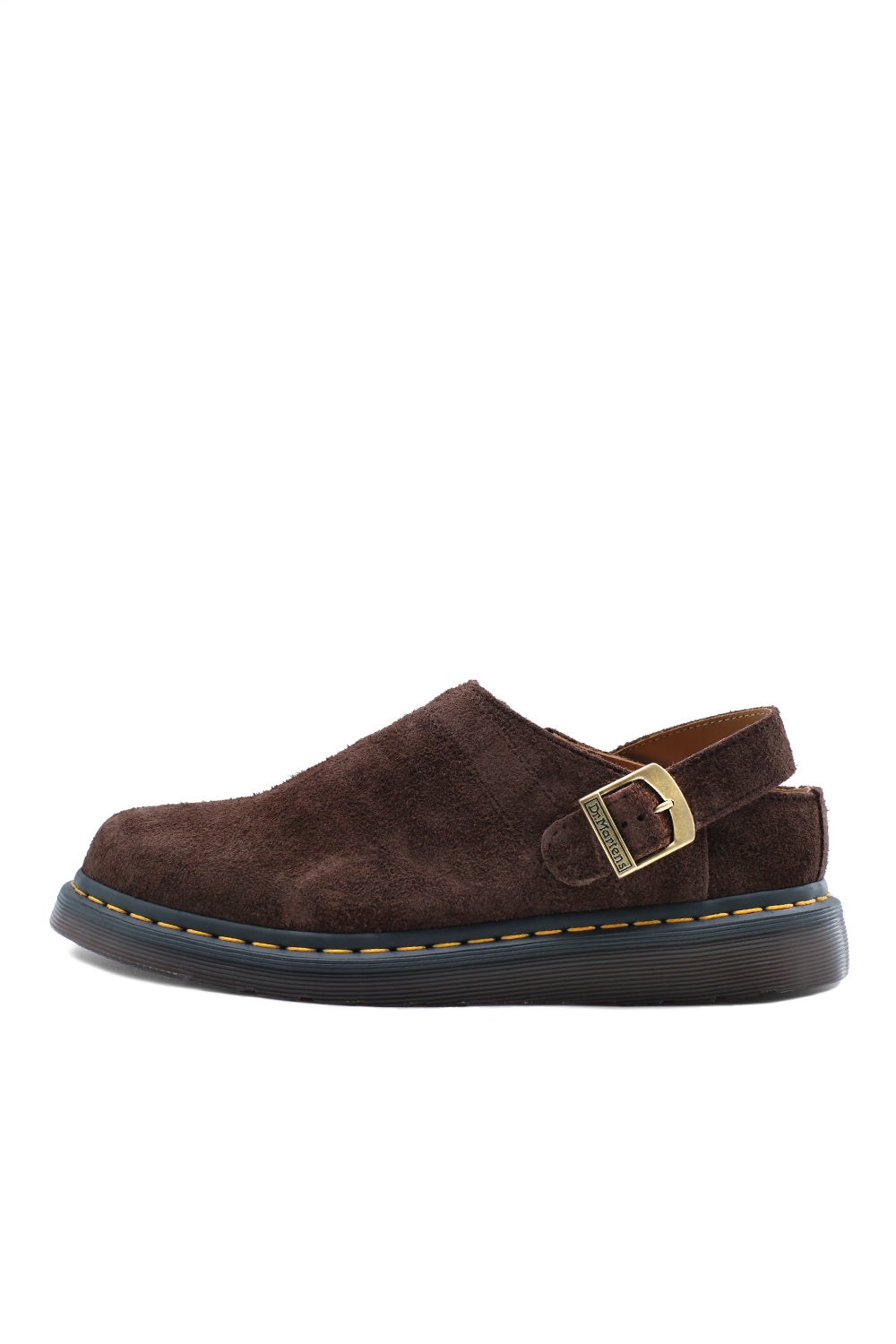 Dr Martens Isham Buckle Mule 'Dark Brown/Desert Oasis Suede' - ROOTED