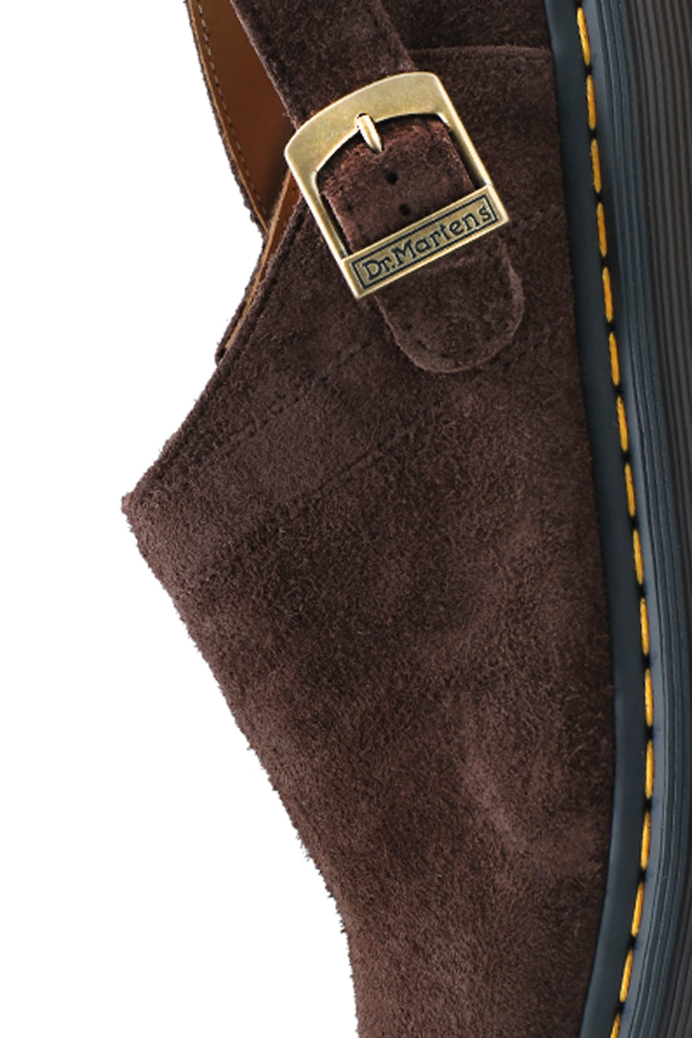 Dr Martens Isham Buckle Mule 'Dark Brown/Desert Oasis Suede' - ROOTED