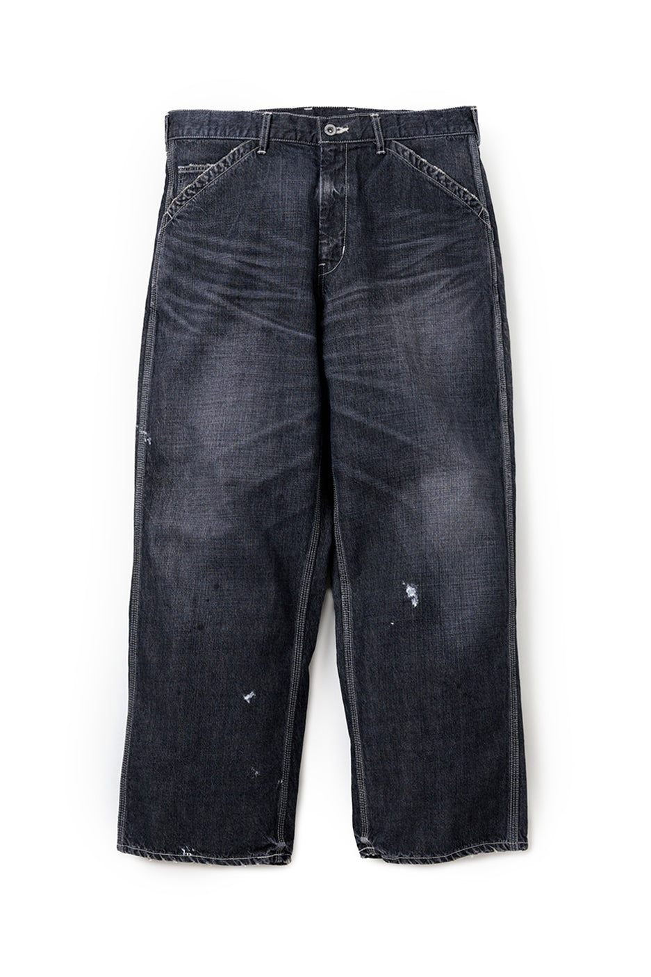 Neighborhood Washed Denim Utility Pants 'Black'