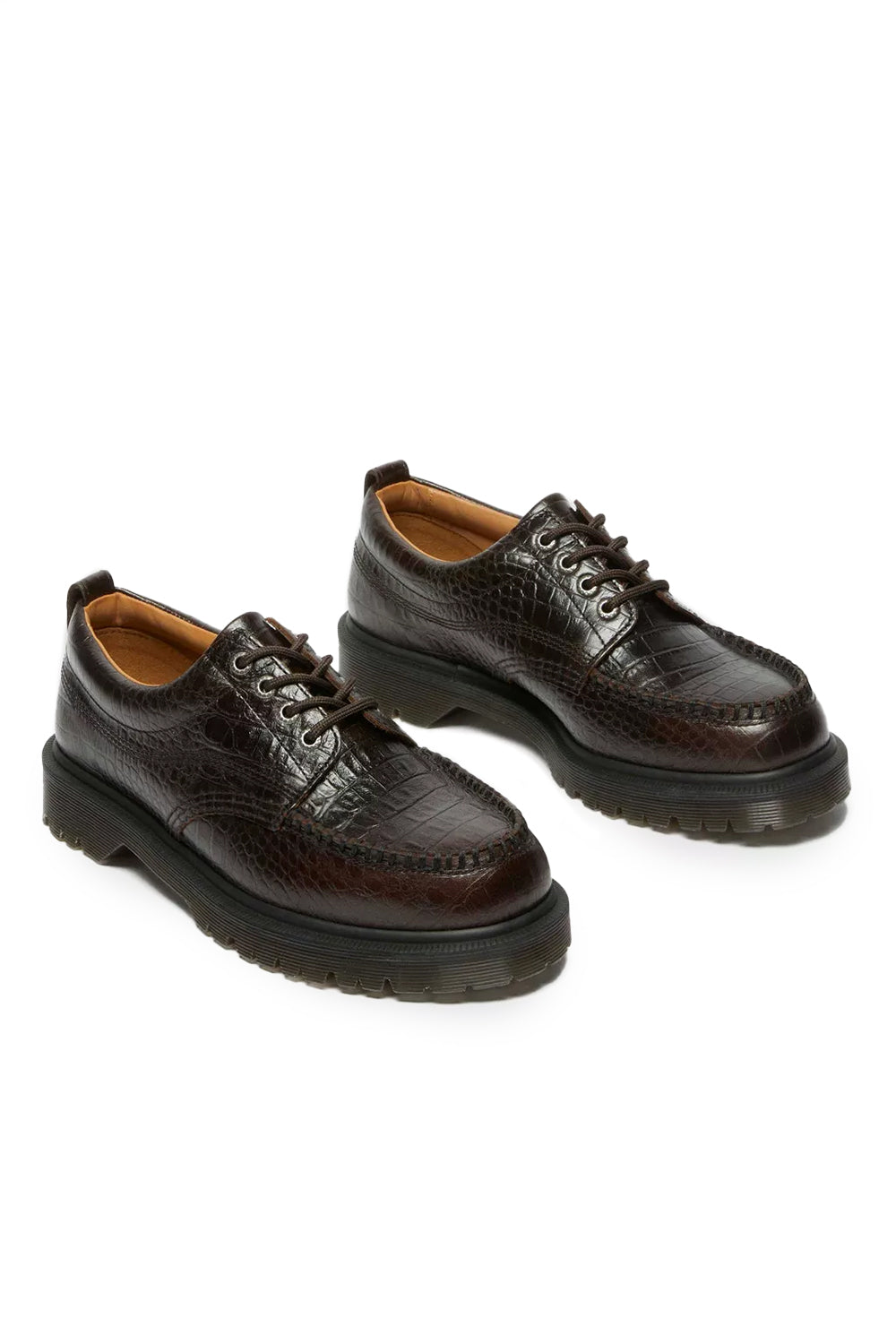 Dr Martens Aniline Croc Emboss Lowell 'Dark Brown'