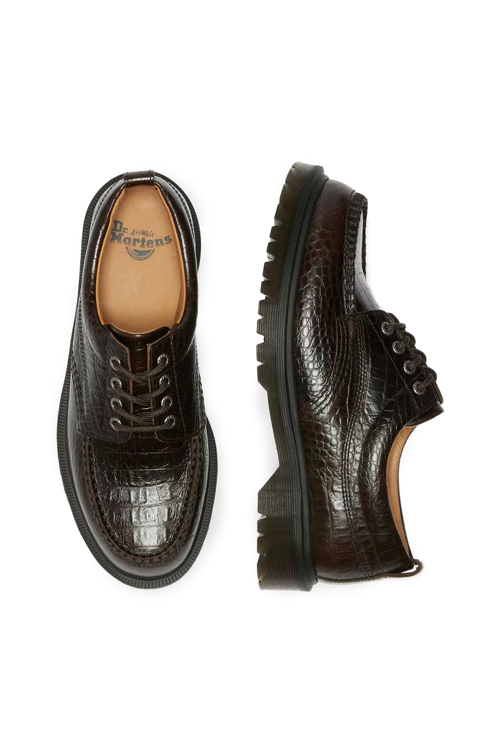 Dr Martens Aniline Croc Emboss Lowell 'Dark Brown'