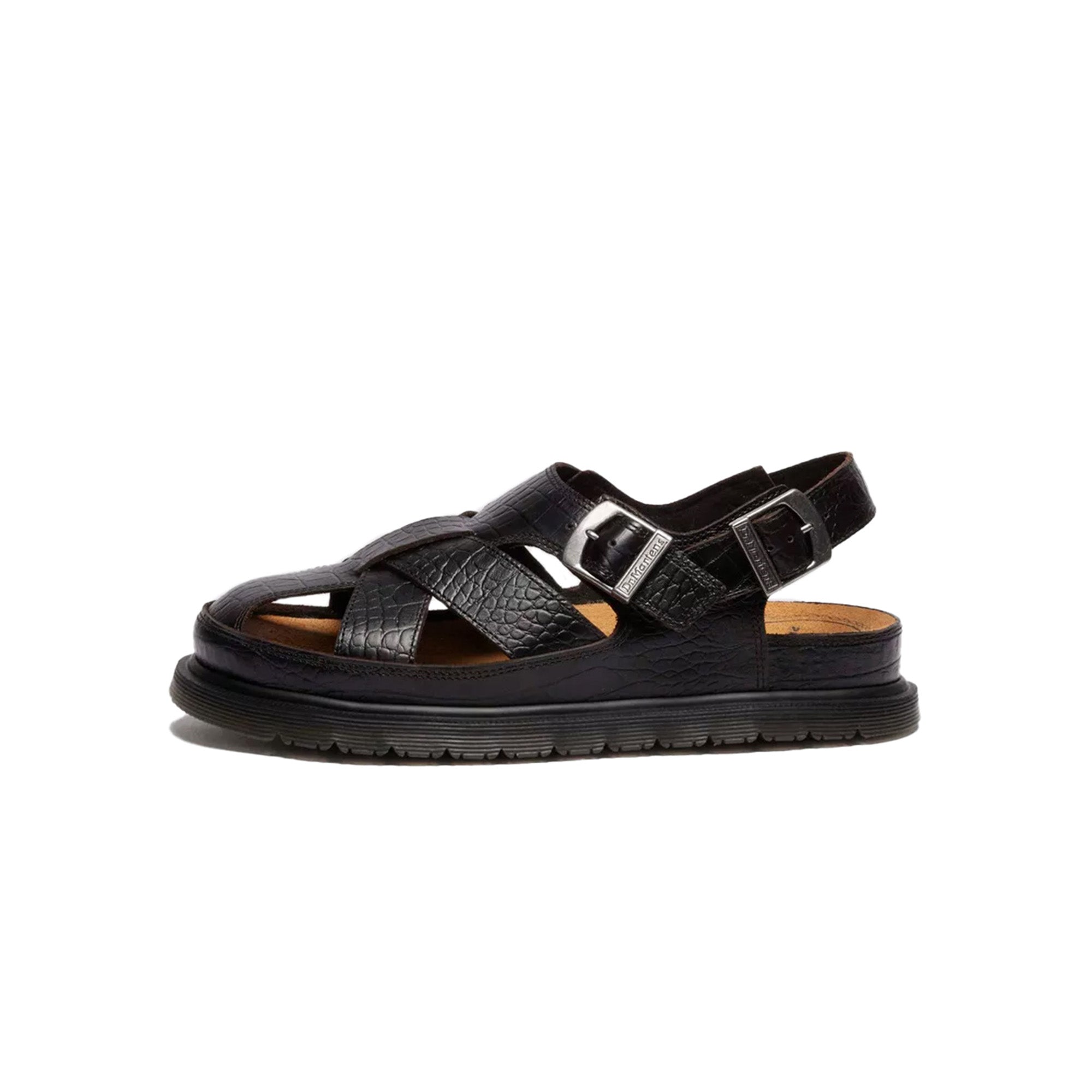 Dr Martens Aniline Croc Emboss San 'Dark Brown'