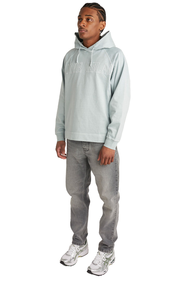 Stone Island Mens Raglan Hoodie 'Sky Blue' - ROOTED