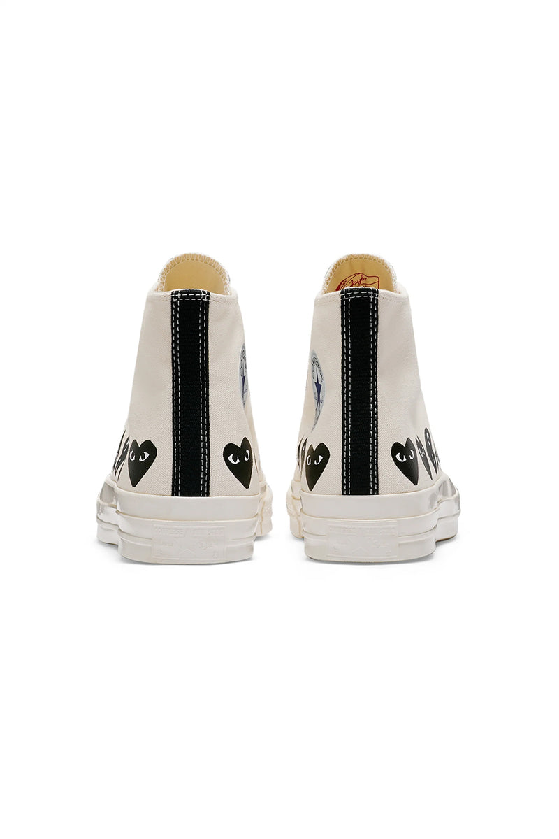 COMME des GARÇONS Play Converse Chuck 70 Multi Heart 'White/Black'