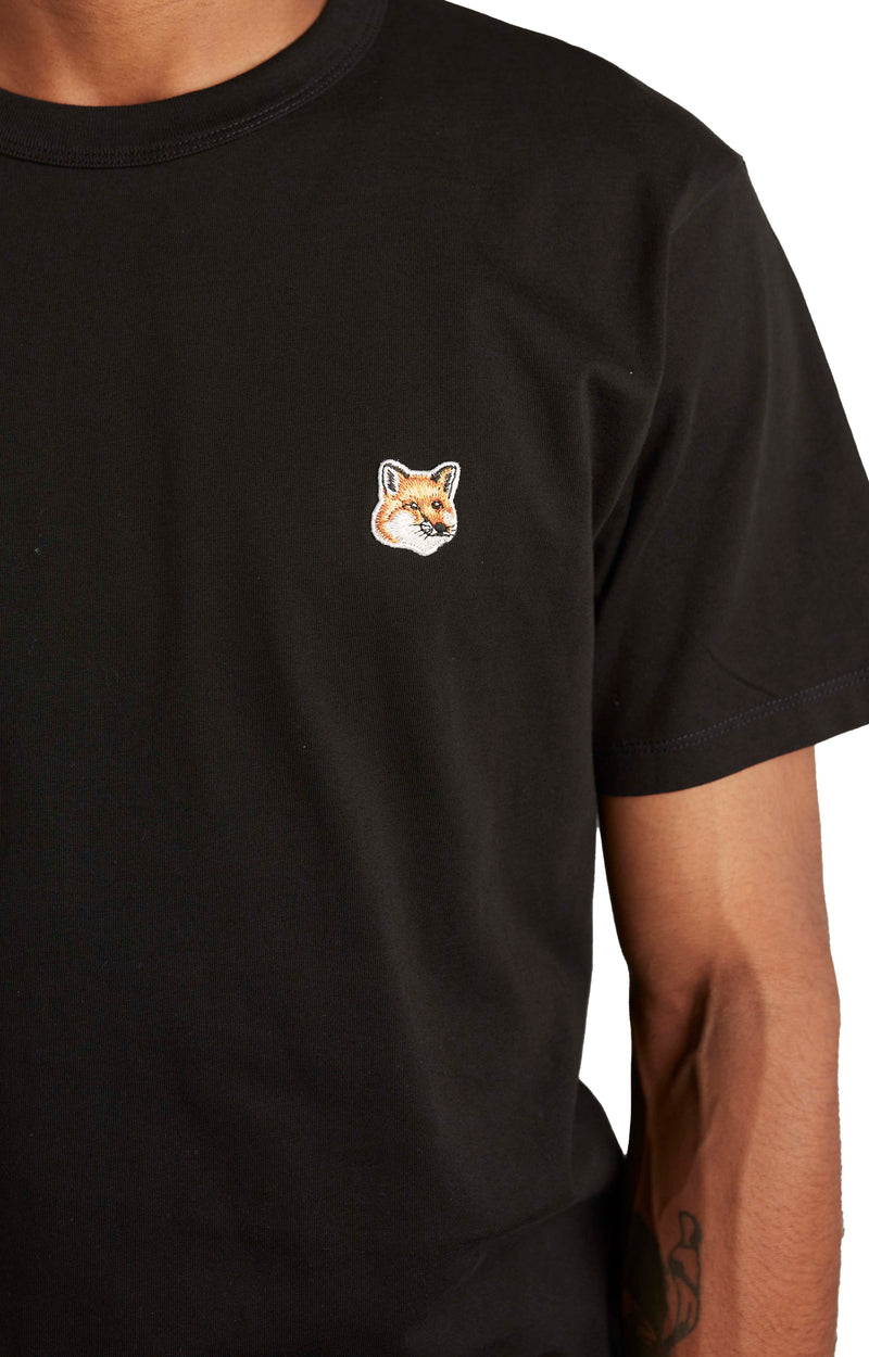 Maison Kitsune Mens Fox Head Patch Classic Tee 'Black' - ROOTED