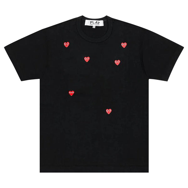 Comme des Garcons Multi Red Heart Tee Black ROOTED