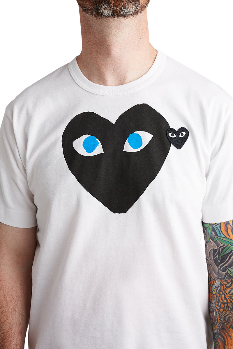 COMME des GARÇONS PLAY Blue Eyes Tee 'White' - ROOTED