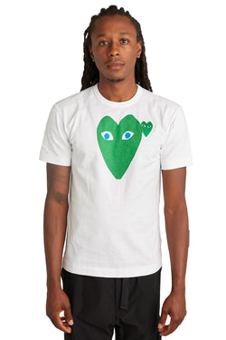 Comme des Garcons PLAY Green Blue Eyes Tee 'White' | ROOTED
