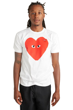 Comme des Garcons PLAY Red Small Eyes Tee 'White' | ROOTED