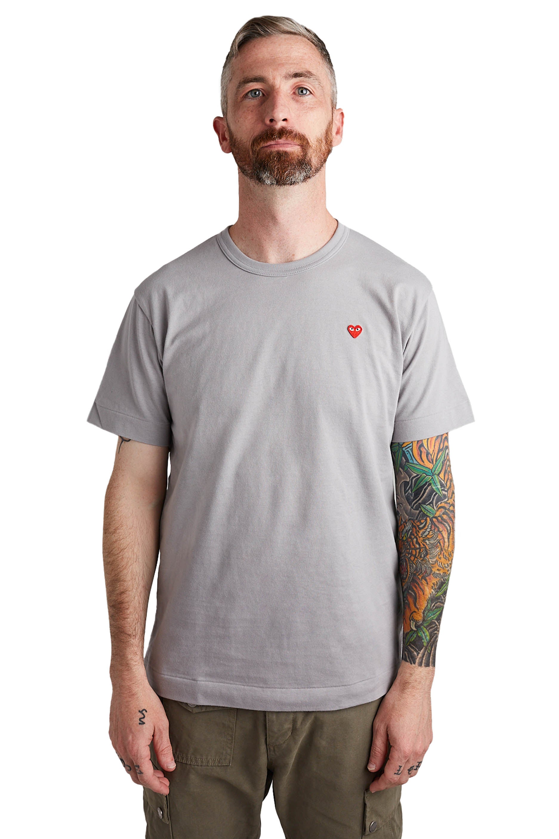 COMME des GARÇONS PLAY Small Heart Tee 'Grey' - ROOTED