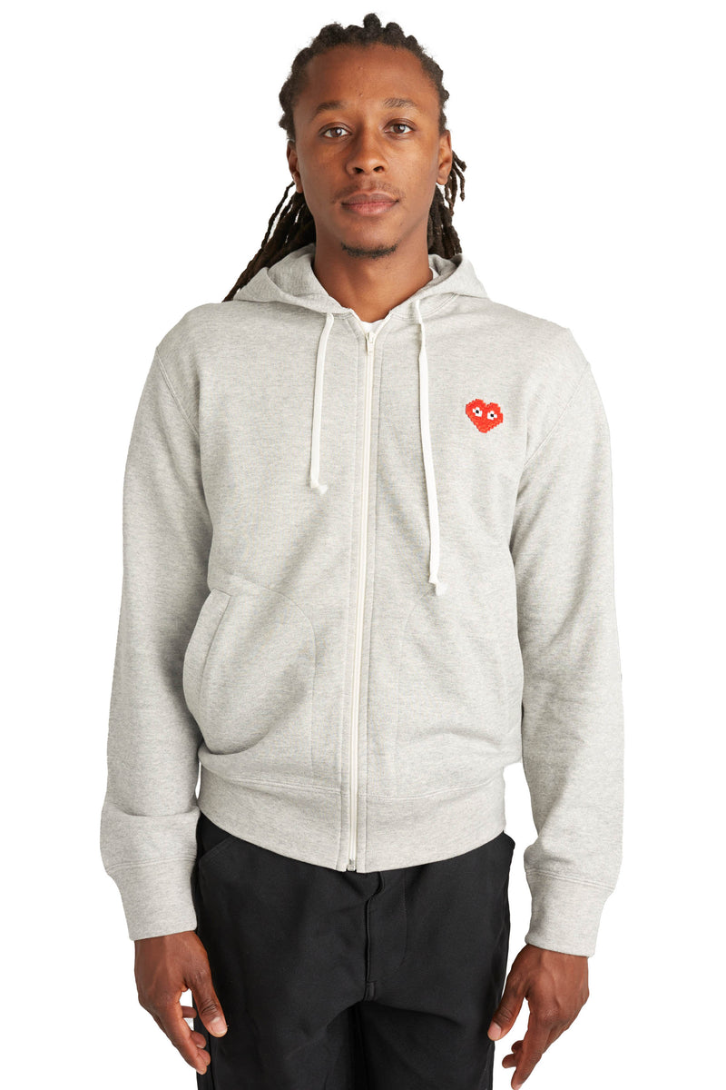 Comme des Garcons PLAY x the Artist Invader Zip Hoodie 'Grey' - ROOTED