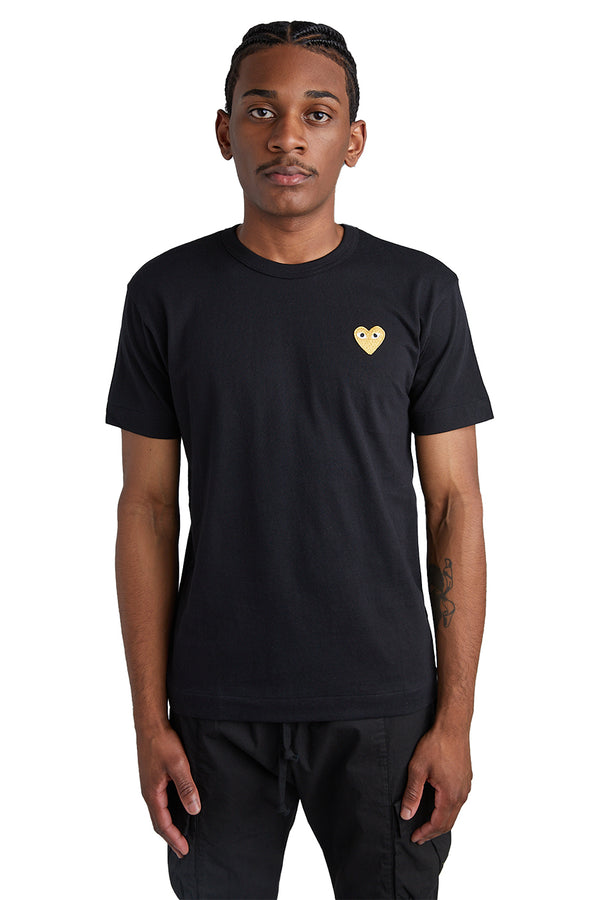 COMME des GARÇONS PLAY Gold Heart Tee 'Black' - ROOTED