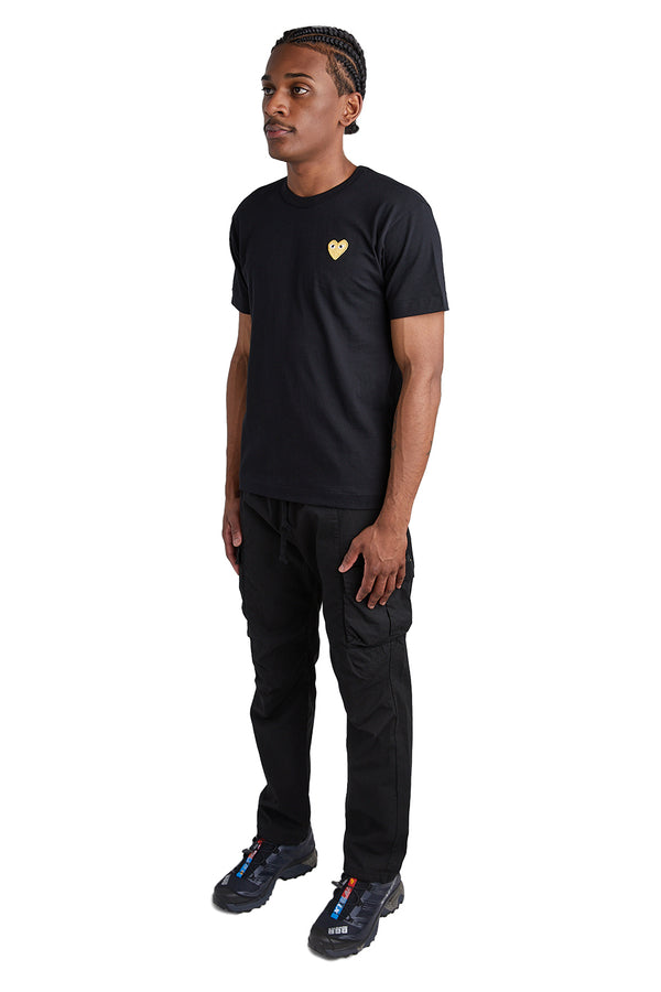 COMME des GARÇONS PLAY Gold Heart Tee 'Black' - ROOTED