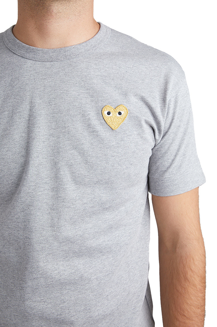COMME des GARÇONS PLAY Gold Heart Tee 'Grey' - ROOTED