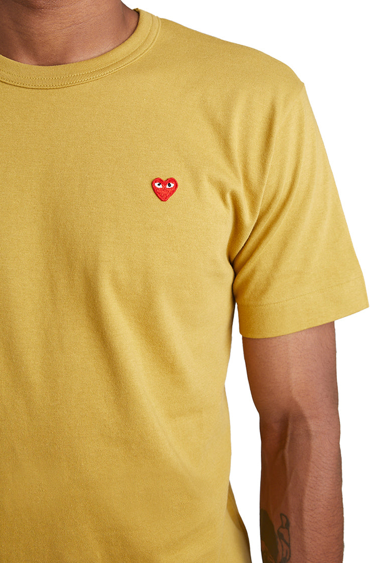 COMME des GARÇONS PLAY Small Heart Tee 'Mustard' - ROOTED