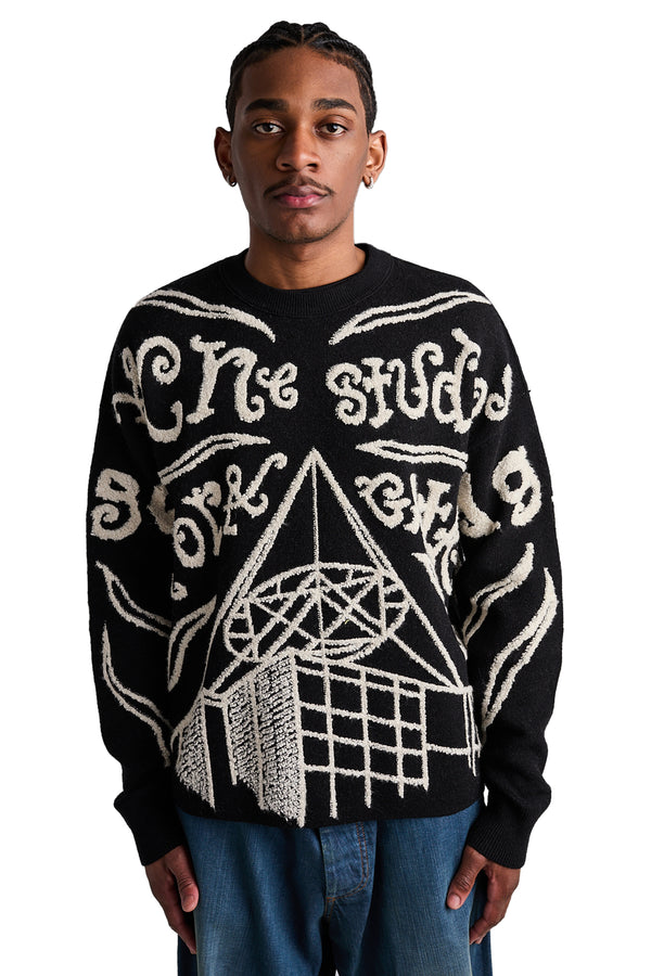 Acne Studios Knit Sweater 'Black/Ecru' - ROOTED