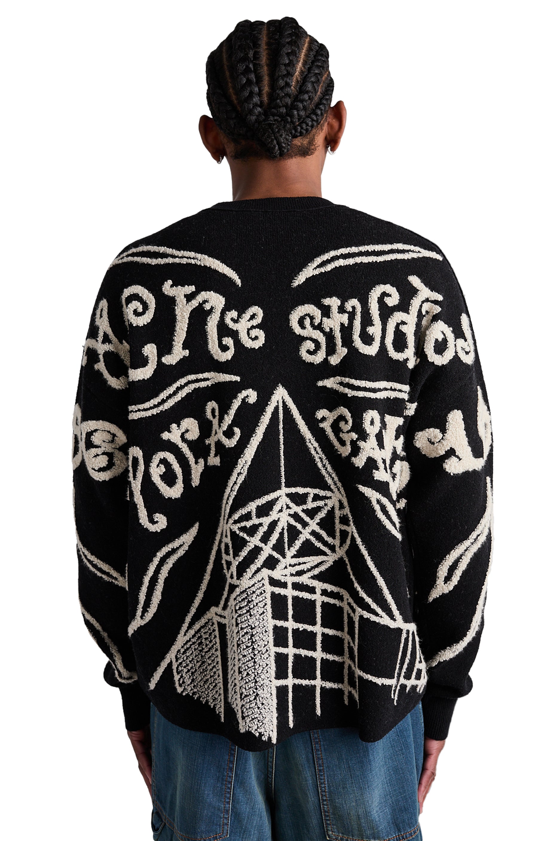 Acne Studios Knit Sweater 'Black/Ecru' - ROOTED