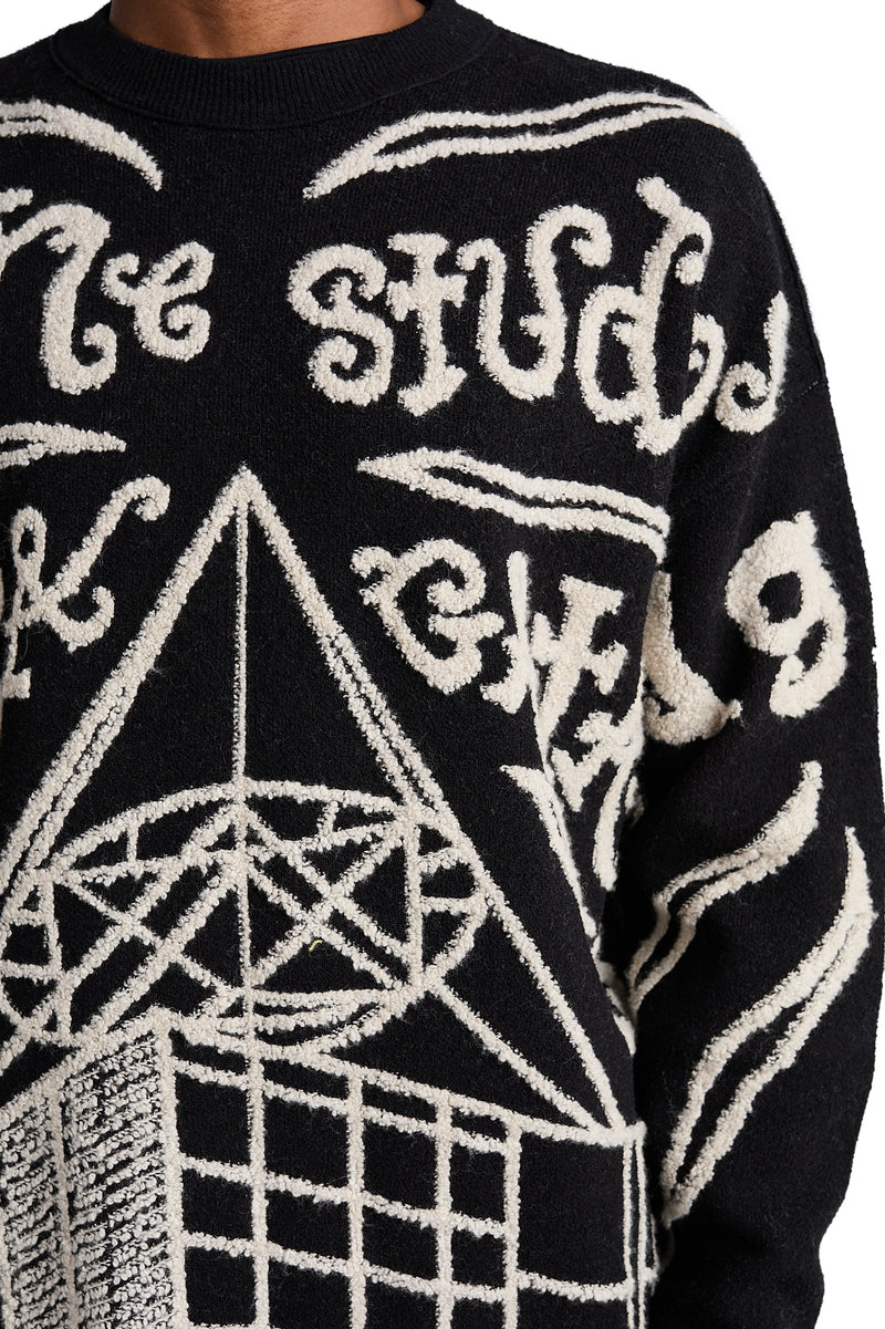 Acne Studios Knit Sweater 'Black/Ecru' - ROOTED