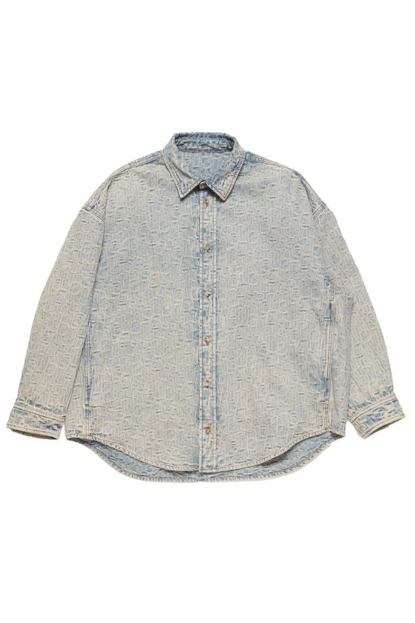 Acne Studios Monogram Denim Overshirt 'Blue/Biege'