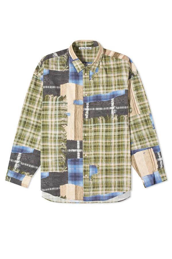 Acne Studios Plaid Printed Shirt 'Green/Multi'