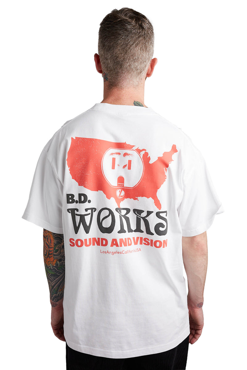 Brain Dead Sound and Vision Tee 'White' - ROOTED