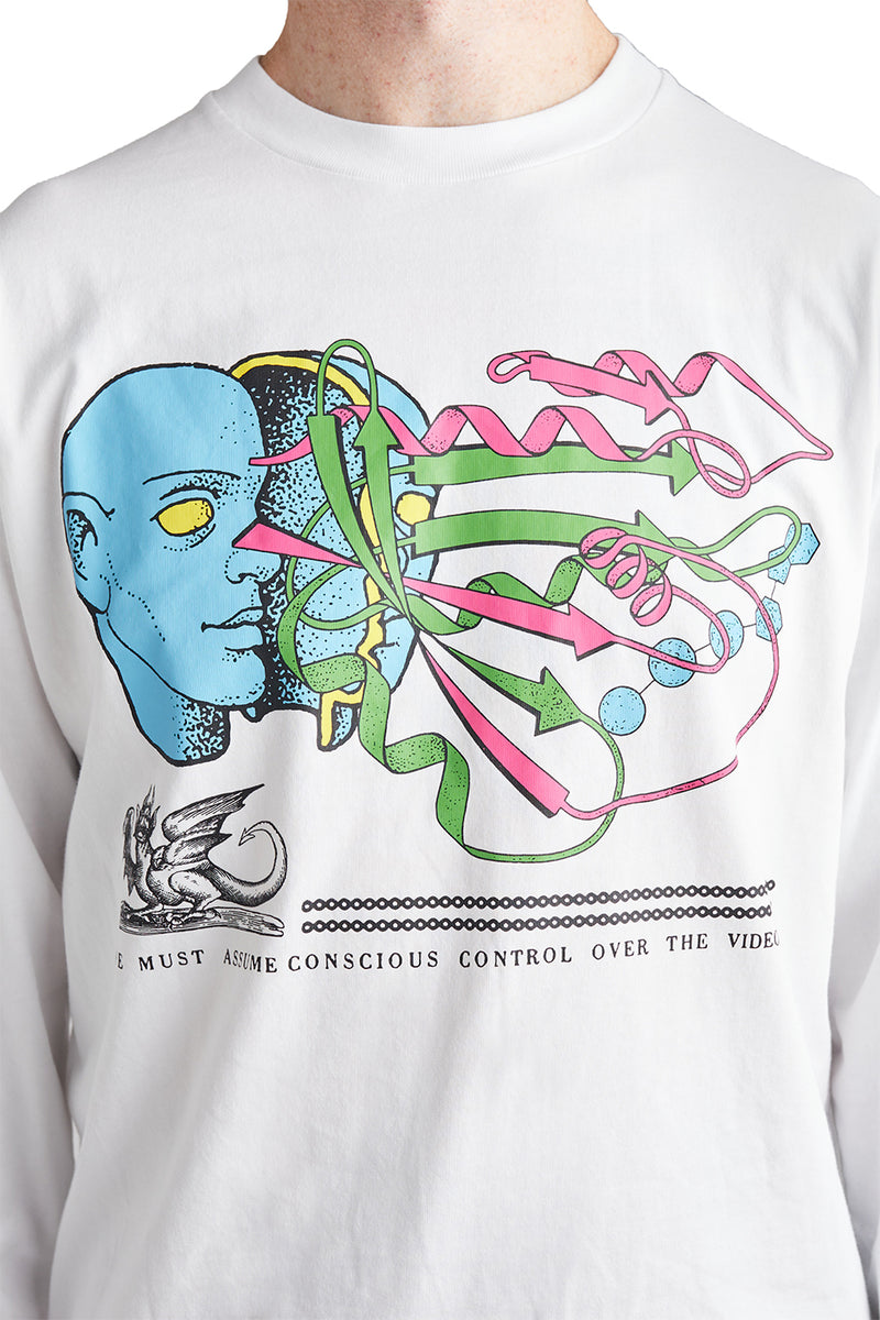 Brain Dead Conscious Control L/S Tee 'White' - ROOTED