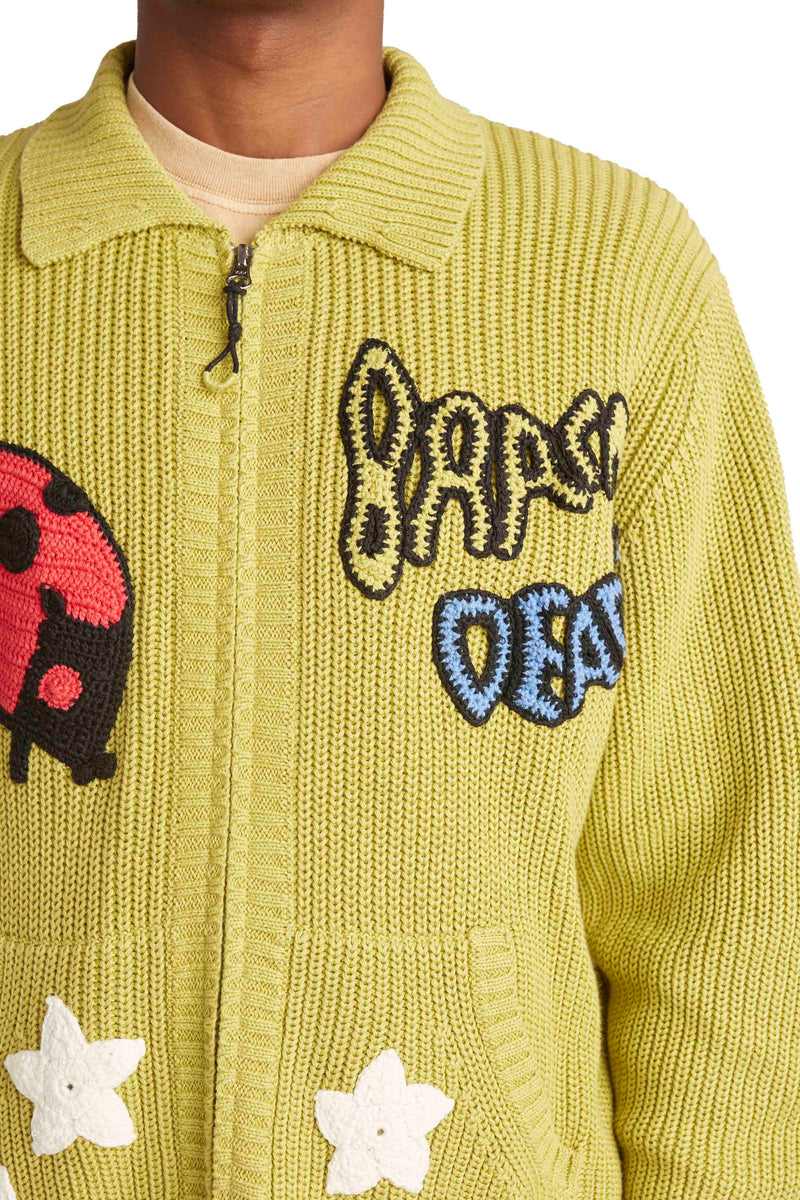Brain Dead Buggin' Out Neppy Bolero Sleeve Cardigan 'Olive' - ROOTED