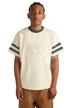 Brain Dead Embossed Worldwide Short Sleeve Football Shirt 'Natural' - ROOTED