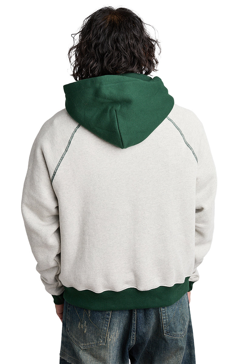 Brain Dead Fleece Logo Head Raglan Hoodie 'Oatmeal Green' - ROOTED