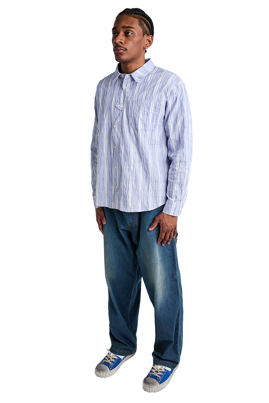 Brain Dead Organic Placket Shirt 'Blue' - ROOTED