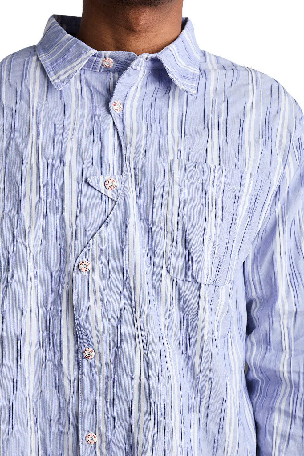 Brain Dead Organic Placket Shirt 'Blue' - ROOTED