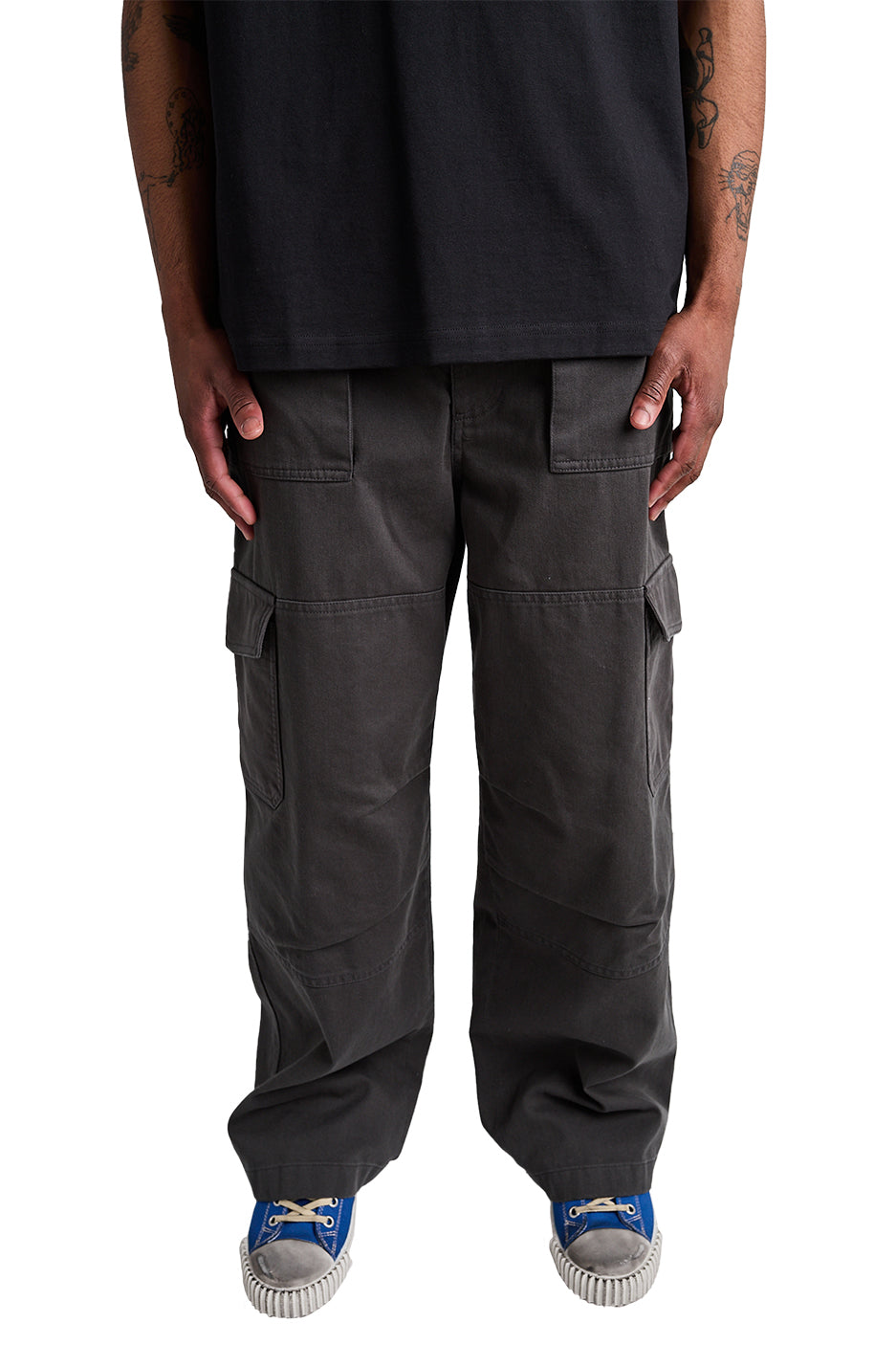 Acne Studios Cargo Washed Trousers 'Dark Grey' - ROOTED