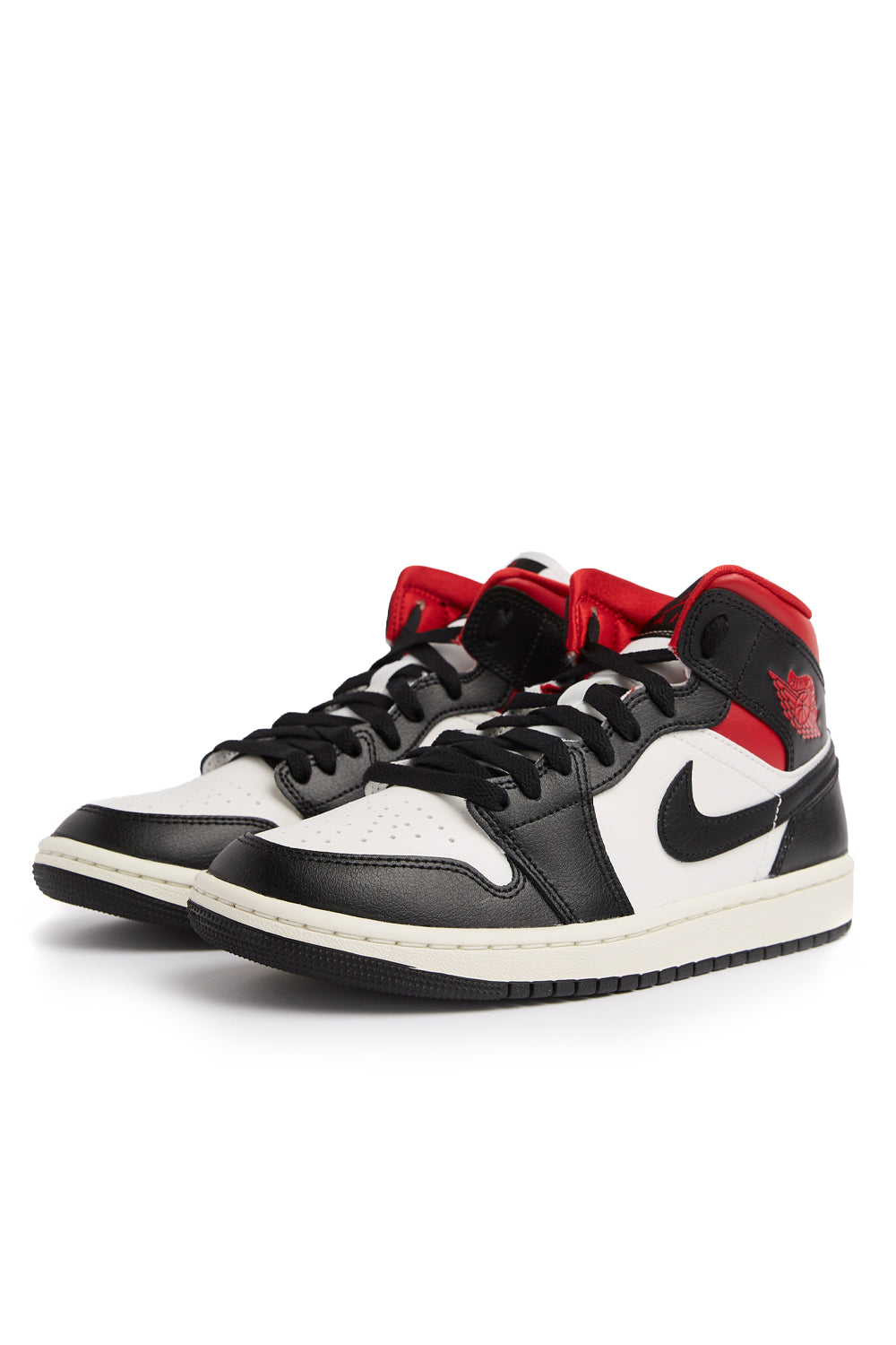 Air Jordan Womens 1 Mid 'Black/Gym Red/Sail' - ROOTED