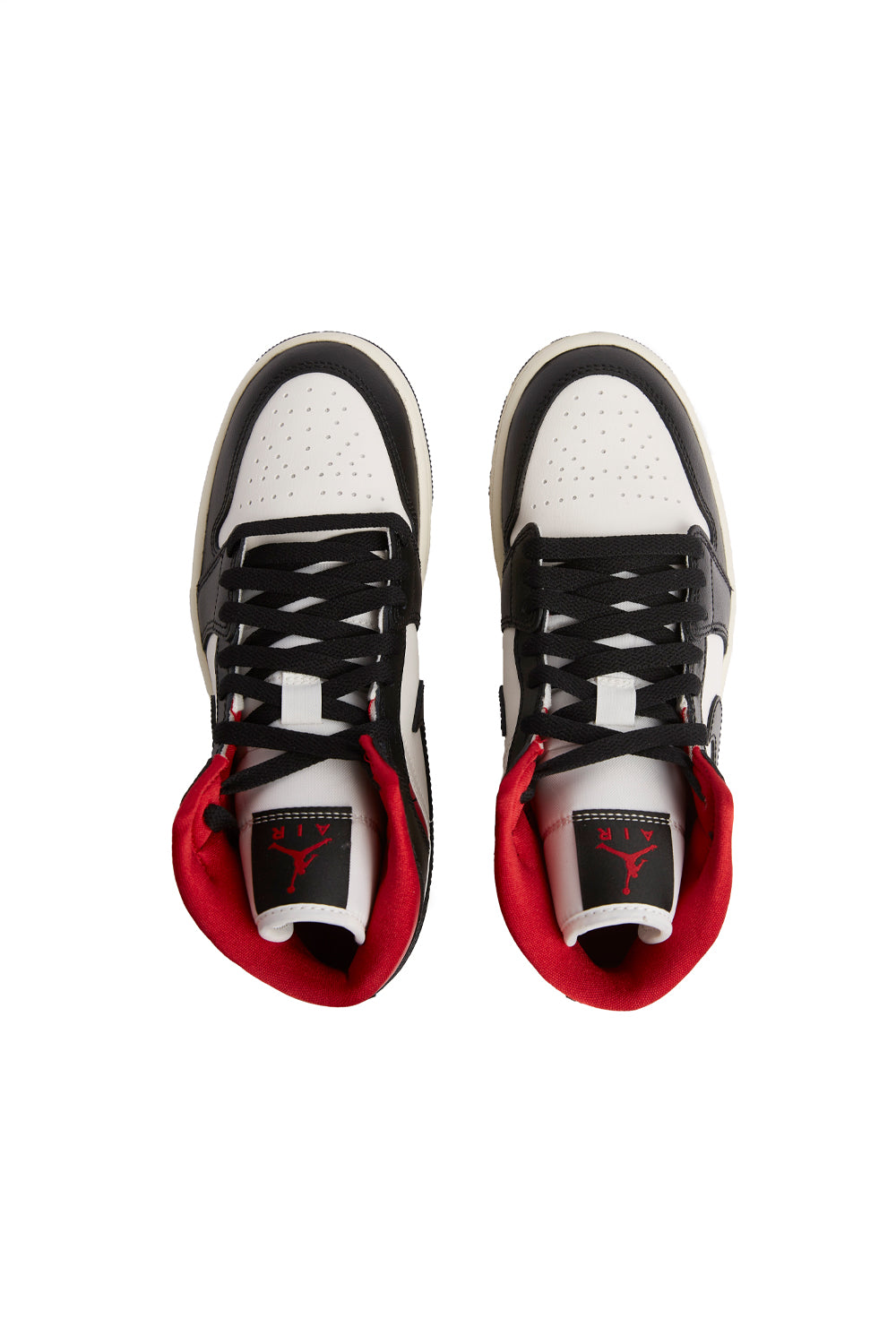 Air Jordan Womens 1 Mid 'Black/Gym Red/Sail' - ROOTED