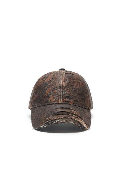 Acne Studios Distressed Coating Monogram Hat 'Brown'
