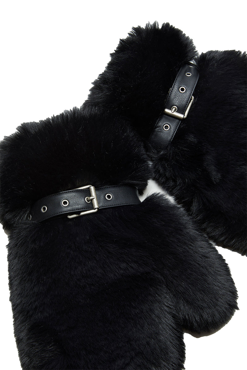 Acne Studios Alion Fur Mits 'Black'