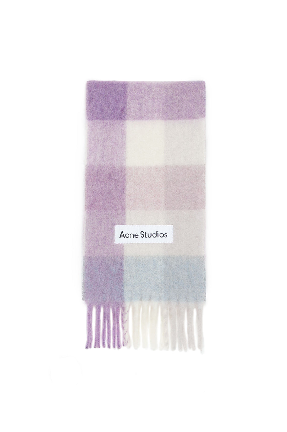 Acne Studios Wool Mohair Check Scarf 'Lilac/White'