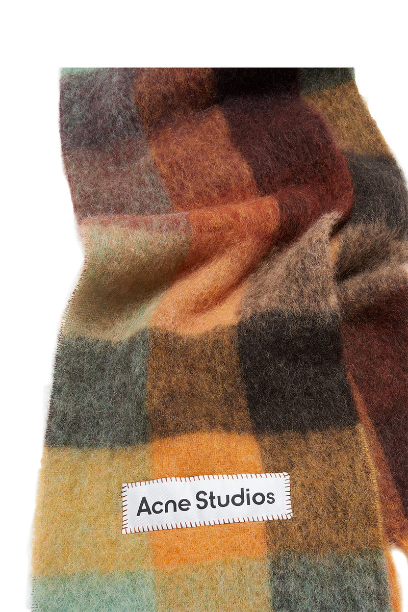 Acne Studios Vally Scarf 'Chestnut Brown/Yellow/Green'