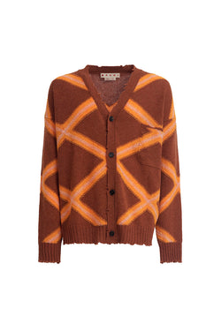 Marni Intarsia Argyle Cardigan 'Nougat'