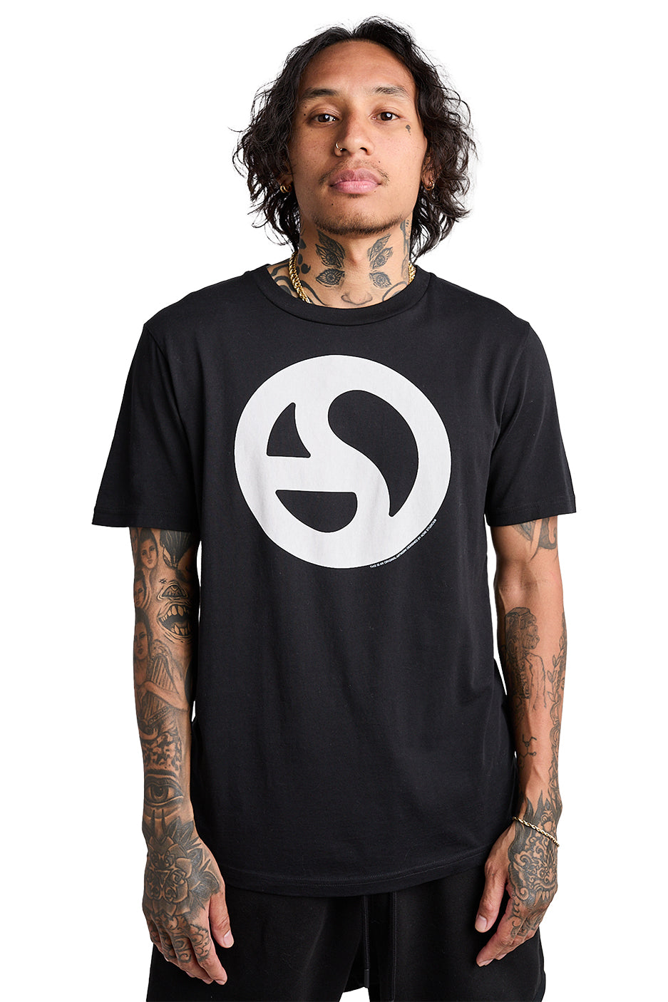 Acne Studios Circle Logo Tee 'Black/Ecru' - ROOTED