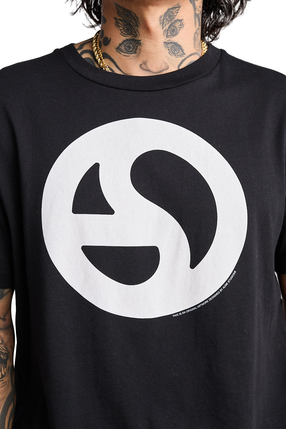 Acne Studios Circle Logo Tee 'Black/Ecru' - ROOTED