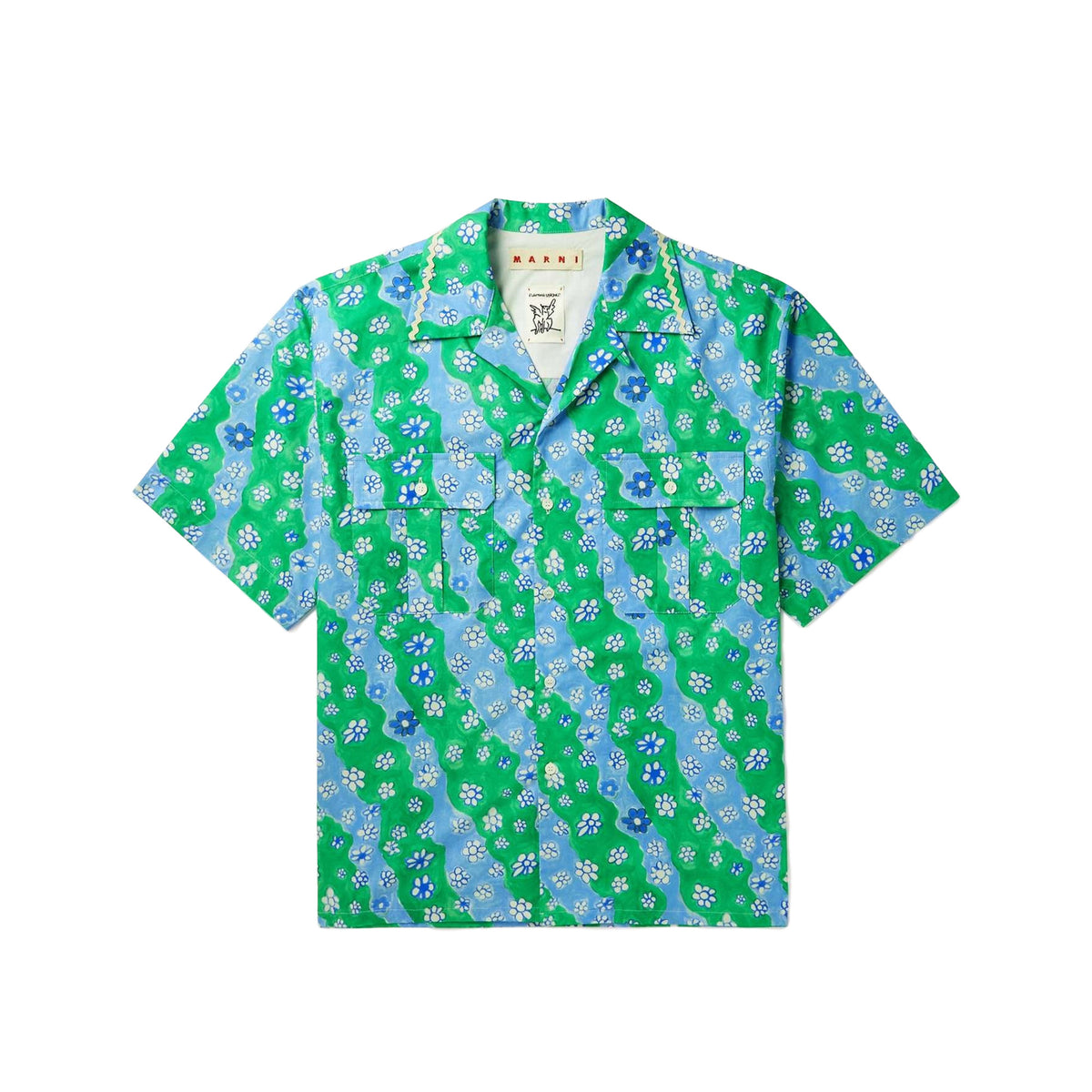 Marni Mens Short Sleeve Bowling Shirt 'Sea Foam' - ROOTED